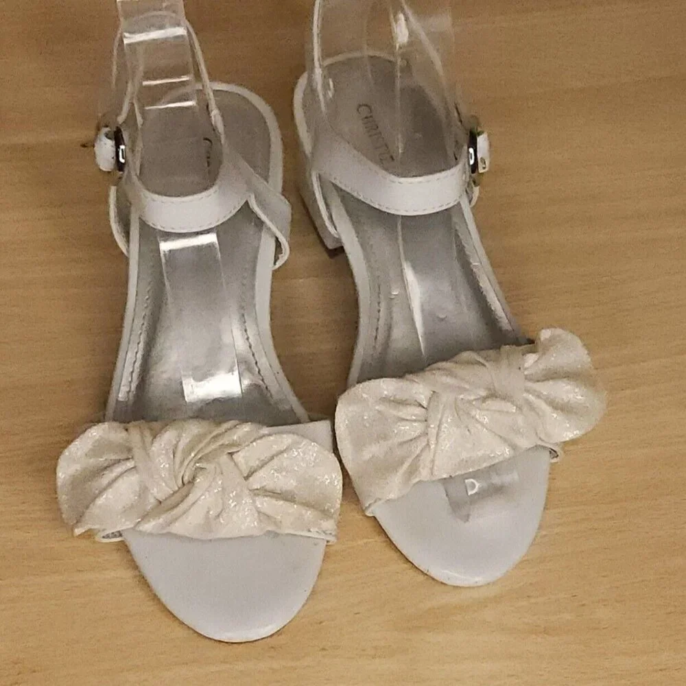 Christe & Jill Girl's Ruby White Dressy Sandals 2